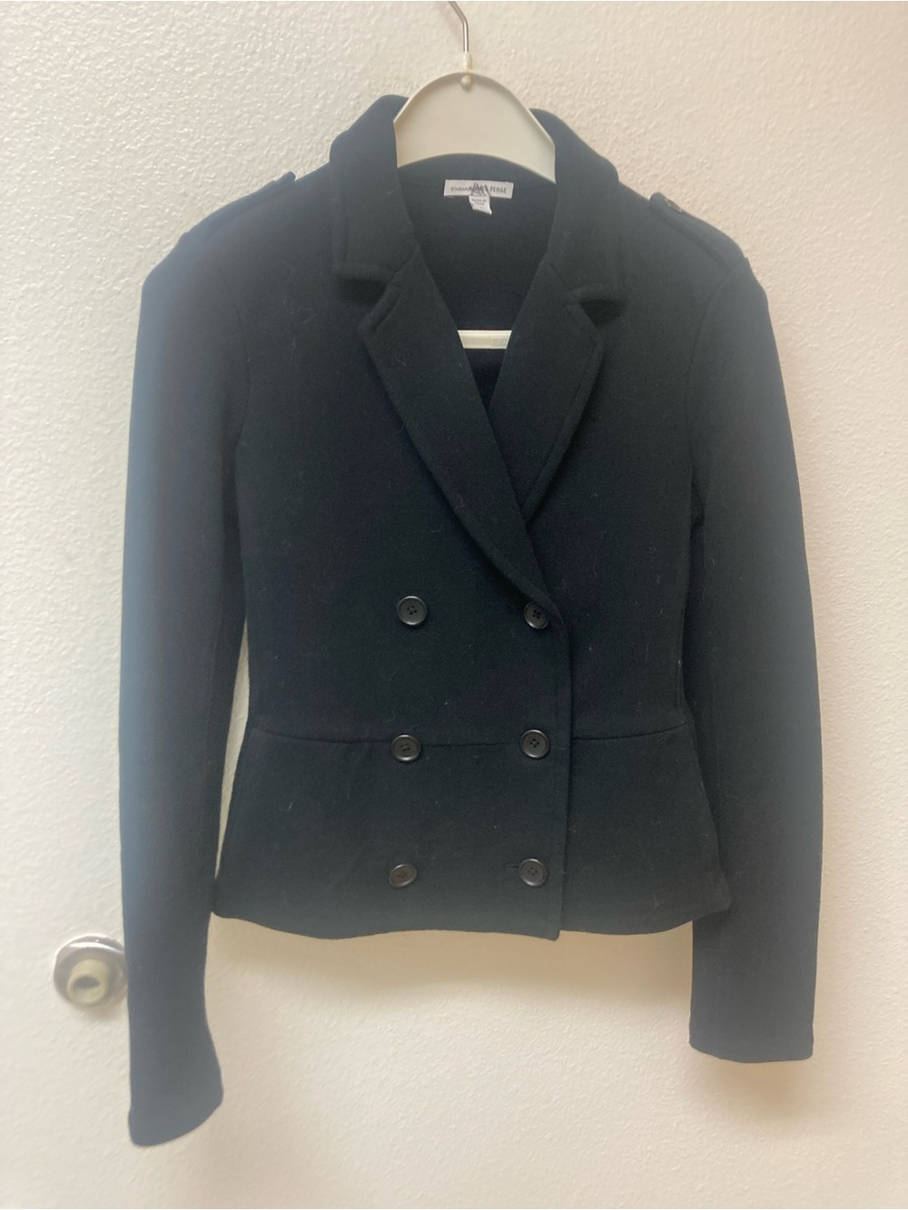 JAMES PERSE Black Soft Cotton Double Breasted Jacket (1)
